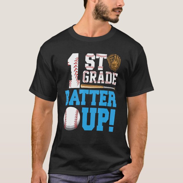Camiseta 1ª Série De Volta à Escola 1ª Série Batter Up Beis (Frente)