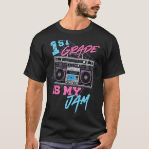 Camiseta 1ª série é minha vibe boombox retrô anos 80 profes