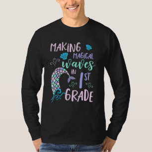 Camiseta 1ª Série Para Meninas Primeiro Mermaid Fofo De Vol