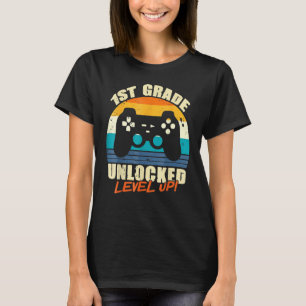 Camiseta 1º ano desbloqueado Gamer de nível elevado de volt