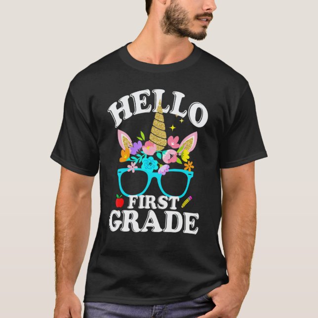 Camiseta 1º ano primeiro dia de volta às aulas professor un (Frente)