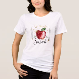 Camiseta 1º ano Sarah Apple Lápis Volta às aulas 