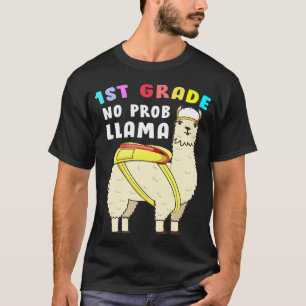 Camiseta 1º ano sem problemas de lhama volta às aulas