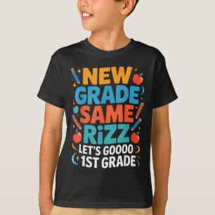 Camiseta 1º ano volta às aulas novo ano mesmo rizz