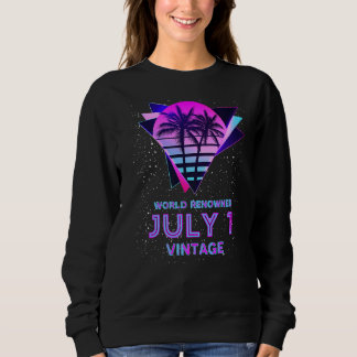 Camiseta 1º de julho Vintage Palm Tree Vaporware 80s