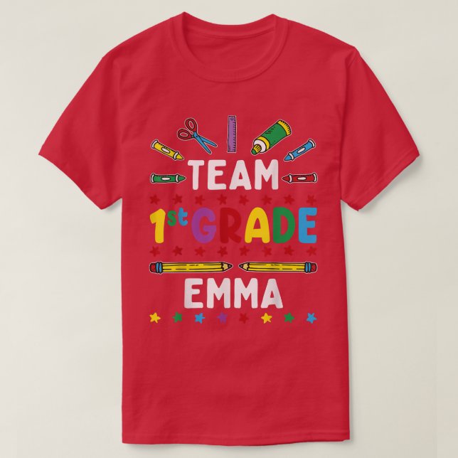 Camiseta 1º Dia Da Equipe 1rua - Emma Funny Gr (Frente do Design)