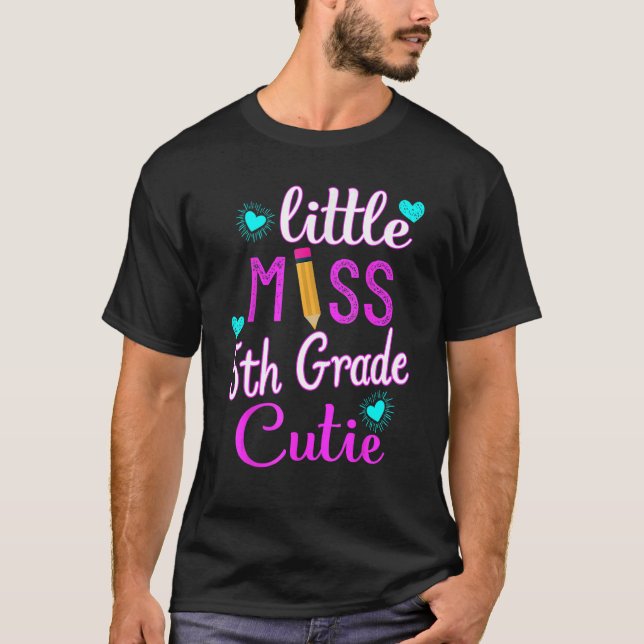 Camiseta 1º Dia de 5 Grau Pequena Miss 5 (Frente)