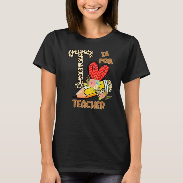 Camiseta 1º Dia De Aula Professor Leopardo Flores Professor (Frente)