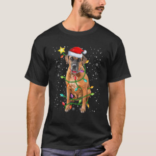 Camiseta 1º enfeite de árvore de Natal cachorro Boxer Com L