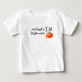 Camiseta 1º Halloween Abóbora Personalizado Bebê Menino