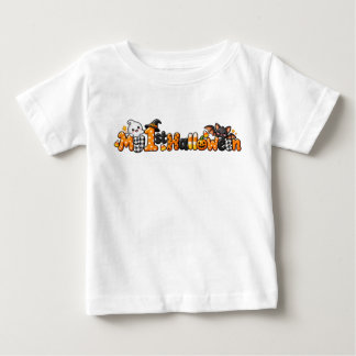 Camiseta 1º Halloween do Bebê Menino Fantasma Morcego Doce