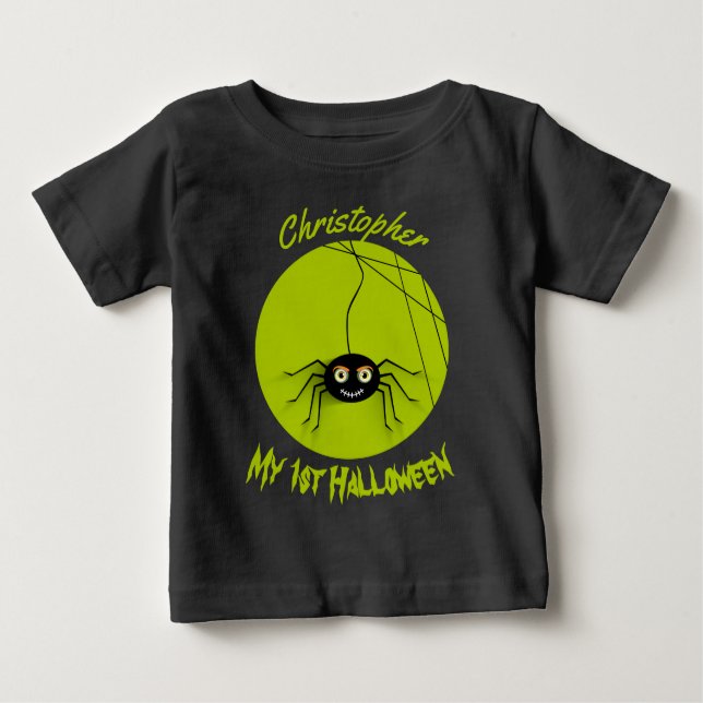 Camiseta 1º Halloween Personalizado Aranha Assustadora (Frente)