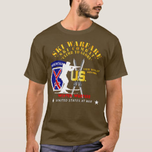 Camiseta 10ª Divisão de Montanha Esqui Guerra Esqui Combate