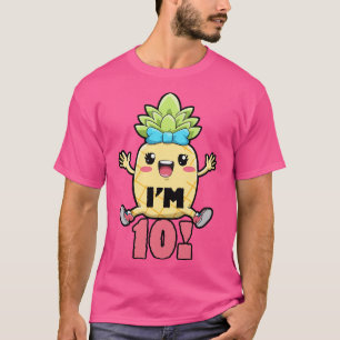 Camiseta 10ª Fruta de abacaxi de aniversário considerada
