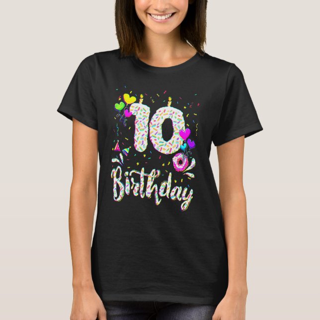 Camiseta 10ª Garota de Aniversário, 10 Anos de Idade, Dama  (Frente)