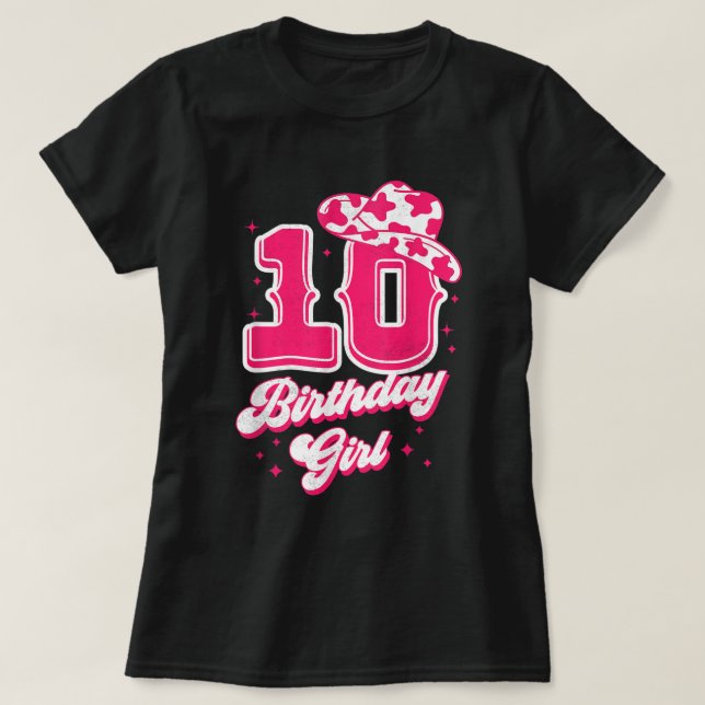 Camiseta 10ª Rapariga de Aniversário de 10 Anos Semestre de (Frente do Design)