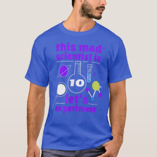 Camiseta 10º Aniversário, 10º aniversário Cientista Mad Sci