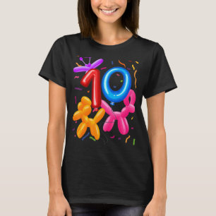 Camiseta 10º Aniversário Balão de Animais do Balão Pensava