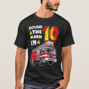 Camiseta 10º Aniversário Bombeiro Rapazes Bombeiros 10 Y