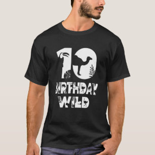 Camiseta 10º Aniversário Criança Selvagem De 10 Anos Anim
