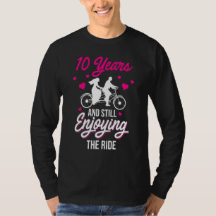Camiseta 10º aniversário de casamento de 10 anos, divertind