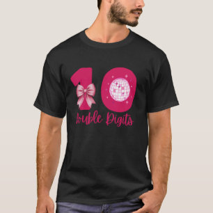 Camiseta 10º aniversário Dígito duplo Dígito 10 anos Menina