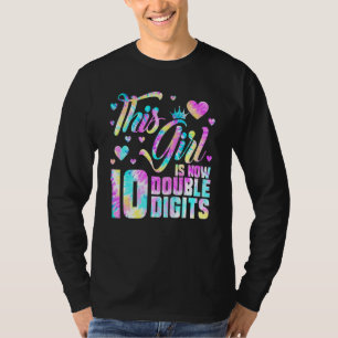 Camiseta 10º Aniversário Esta Rapariga Tem Agora 10 Dígitos