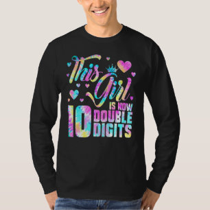 Camiseta 10º Aniversário Esta Rapariga Tem Agora 10 Dígitos
