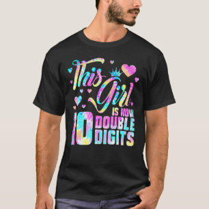 Camiseta 10º Aniversário Esta Rapariga Tem Agora 10 Dígitos