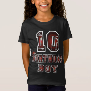 Camiseta 10º Aniversário, Garoto De 10 Anos De Futebol Os E
