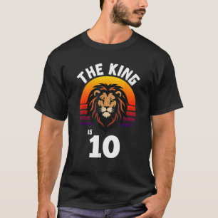 Camiseta 10º aniversário Leão de animais O rei tem 10 anos