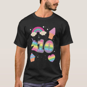 Camiseta 10º Aniversário Mágico Unicórnio Poppino 10 Pop