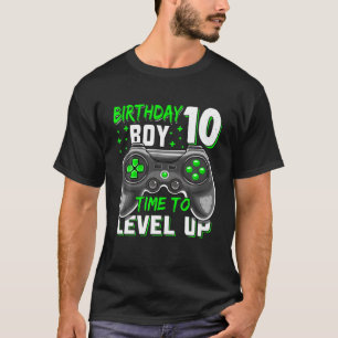 Camiseta 10º Aniversário Menino 10 Anos De Idade Nível 10 D