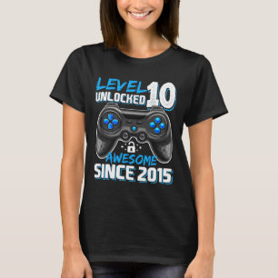 Camiseta 10º Aniversário Nível 10 Jogador 10 anos Vídeo Gam