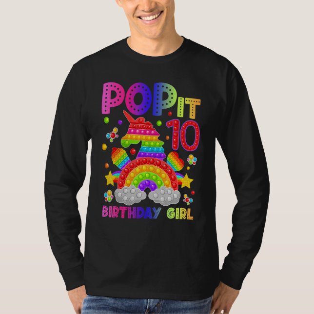 Camiseta 10º Aniversário Pop de Brinquedos Fidget (Frente)
