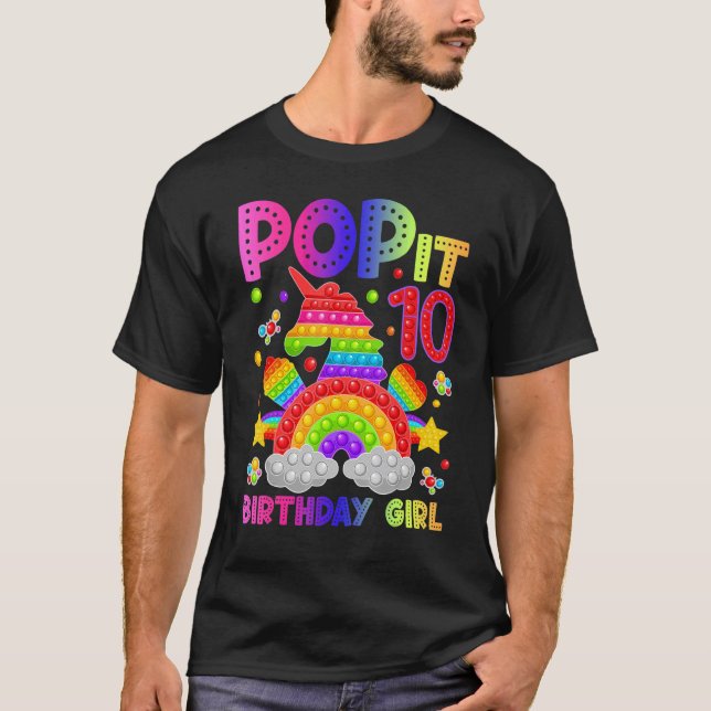 Camiseta 10º Aniversário Pop de Brinquedos Fidget (Frente)