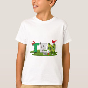 Camiseta 10º aniversário Tema do Golfe 10 anos Crianças de