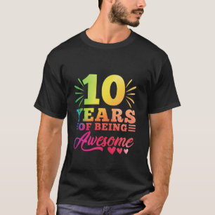 Camiseta 10º Aniversário Tie Dye 10 Anos 10 Menina Bei