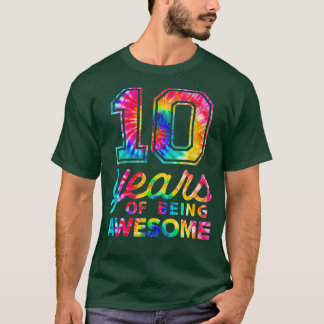 Camiseta 10º Aniversário Tie Dye 10 Anos Incrível Homens Qu