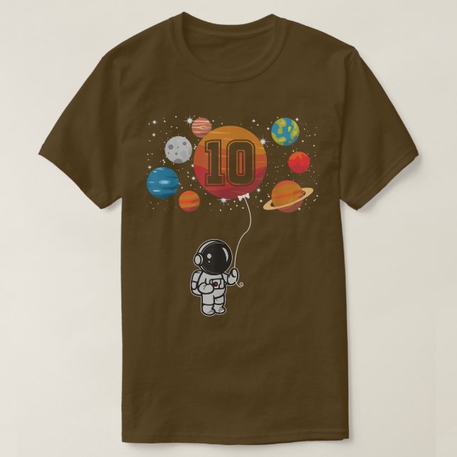 Camiseta 10º Astronauta Astronauta de 10 Anos (Frente do Design)