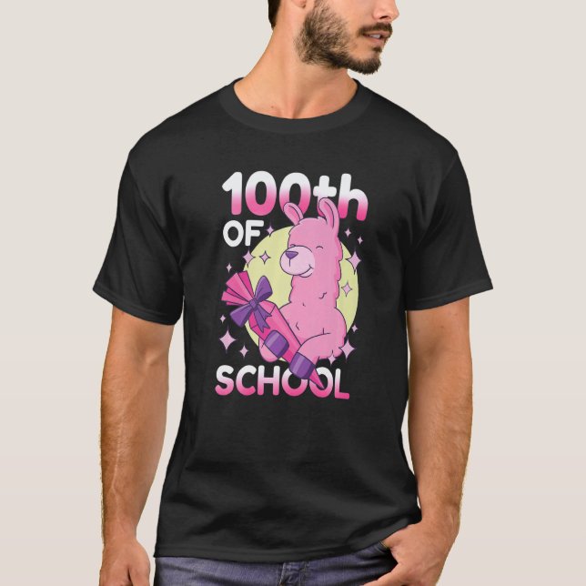 Camiseta 100º da Escola com uma Lhama (Frente)