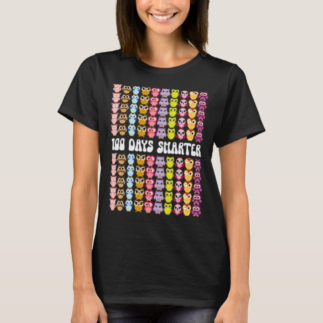 Camiseta 100º Dia Da Coruja Escolar 100 Dias Mais Inteligen (Frente)