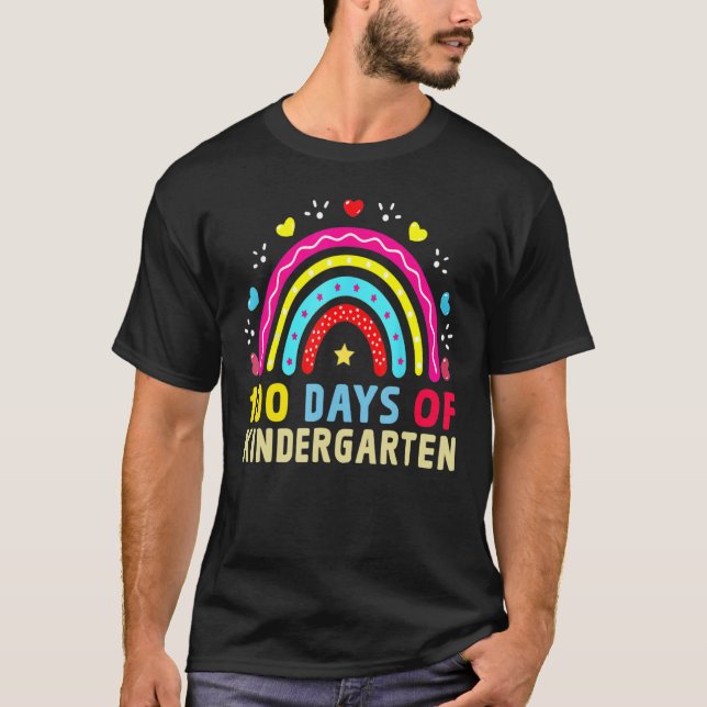 Camiseta 100º Dia Da Escola Arco-Íris 100 Dias De Jardim De (Frente)