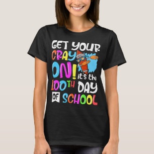 Camiseta 100º Dia da Escola Comece a Cray Em Professora Eng
