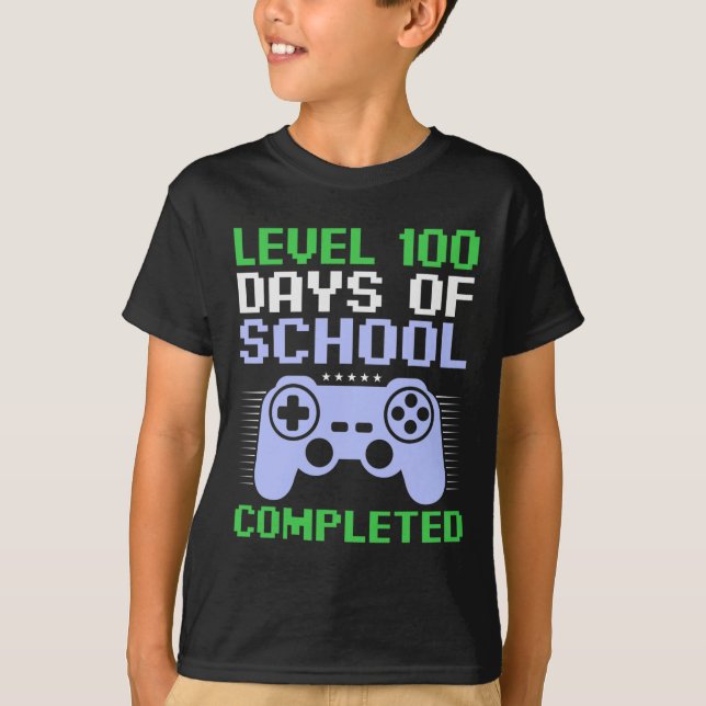 Camiseta 100º Dia Da Escola Concluída Para Crianças (Frente)