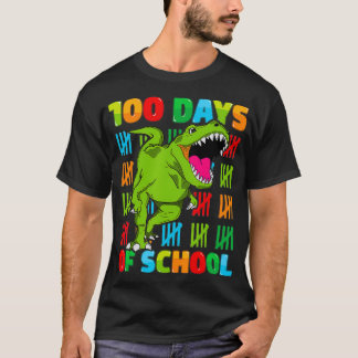 Camiseta 100º Dia da Escola Dino Kids Feliz 100 Dias de Din