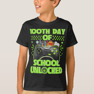 Camiseta 100º Dia Da Escola Para Crianças Videos games Garo