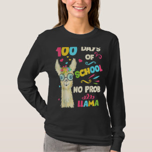 Camiseta 100º Dia Da Escola Sem Prob Lama 100 Dias Mais Int