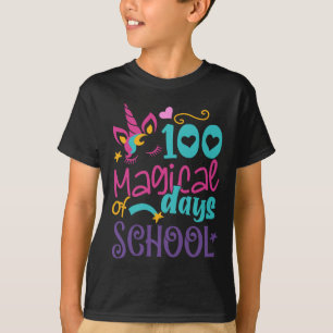 Camiseta 100º Dia da Escola Unicórnio 100 Dias Mágicos De E
