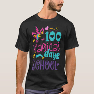 Camiseta 100º Dia da Escola Unicórnio 100 Dias Mágicos De E